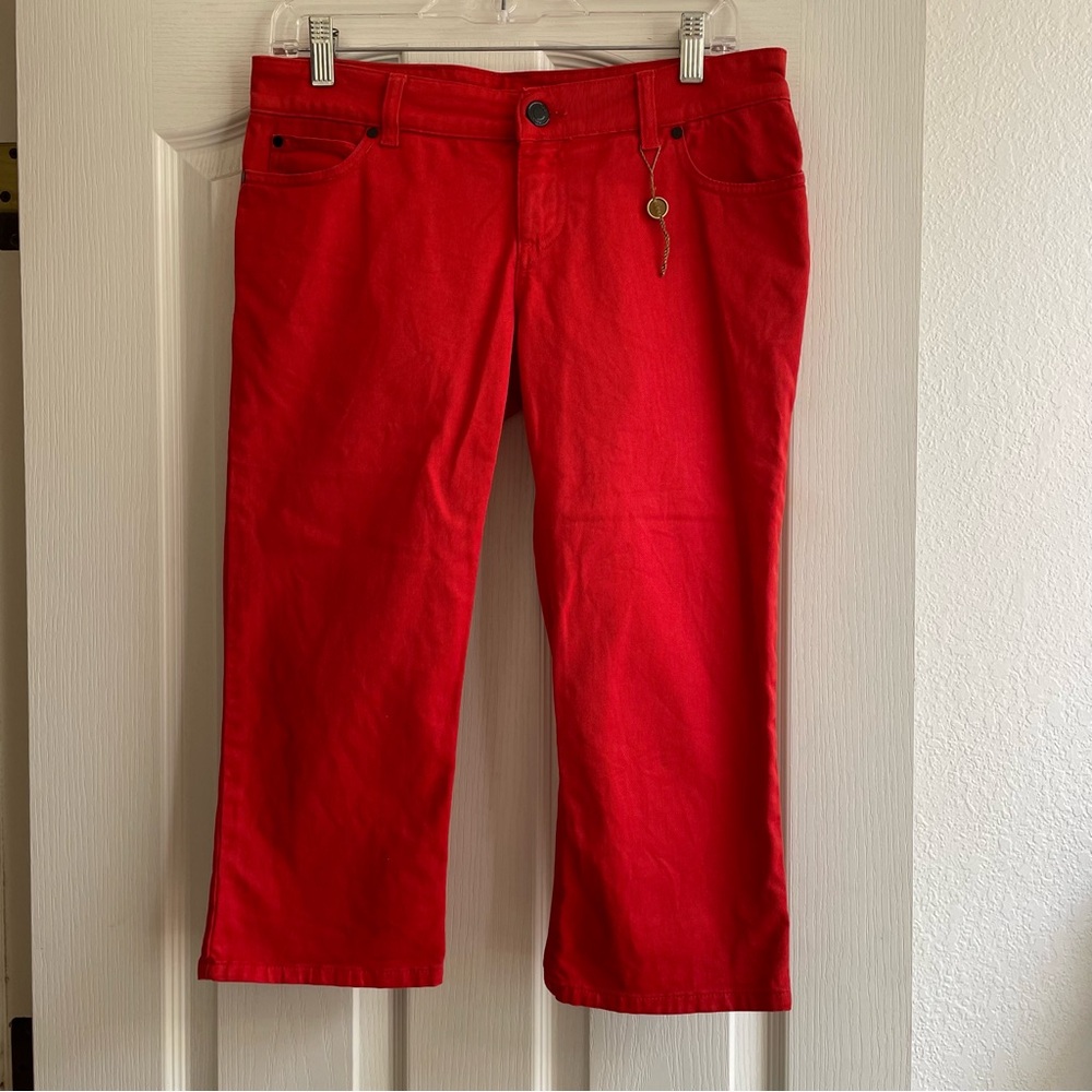 Gucci Red Denim Crop Pants 42 US 12